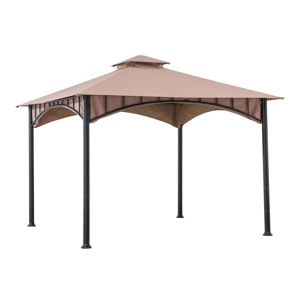 SUNJOY Khaki Replacement Canopy For Outdoor Patio Beige 2-Tier Steel Backyard Soft Top Gazebo (11x11 Ft) A101011910.