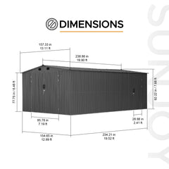 SUNJOY Metal Storage Sheds