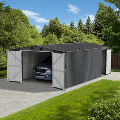 SUNJOY Outdoor Metal Storage Shed Kits