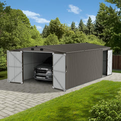 SUNJOY Outdoor Metal Storage Shed Kits