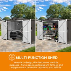 SUNJOY 10x20 Outdoor Metal Storage Sheds