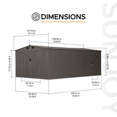 SUNJOY Metal Storage Shed