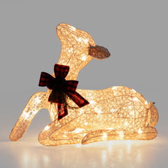 SUNJOY 2-Piece Christmas Lighted Lying Deer with LED Lights.