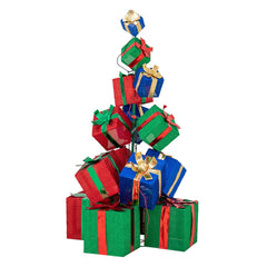 Sunjoy 63 in. Santa Stacked Gift Box