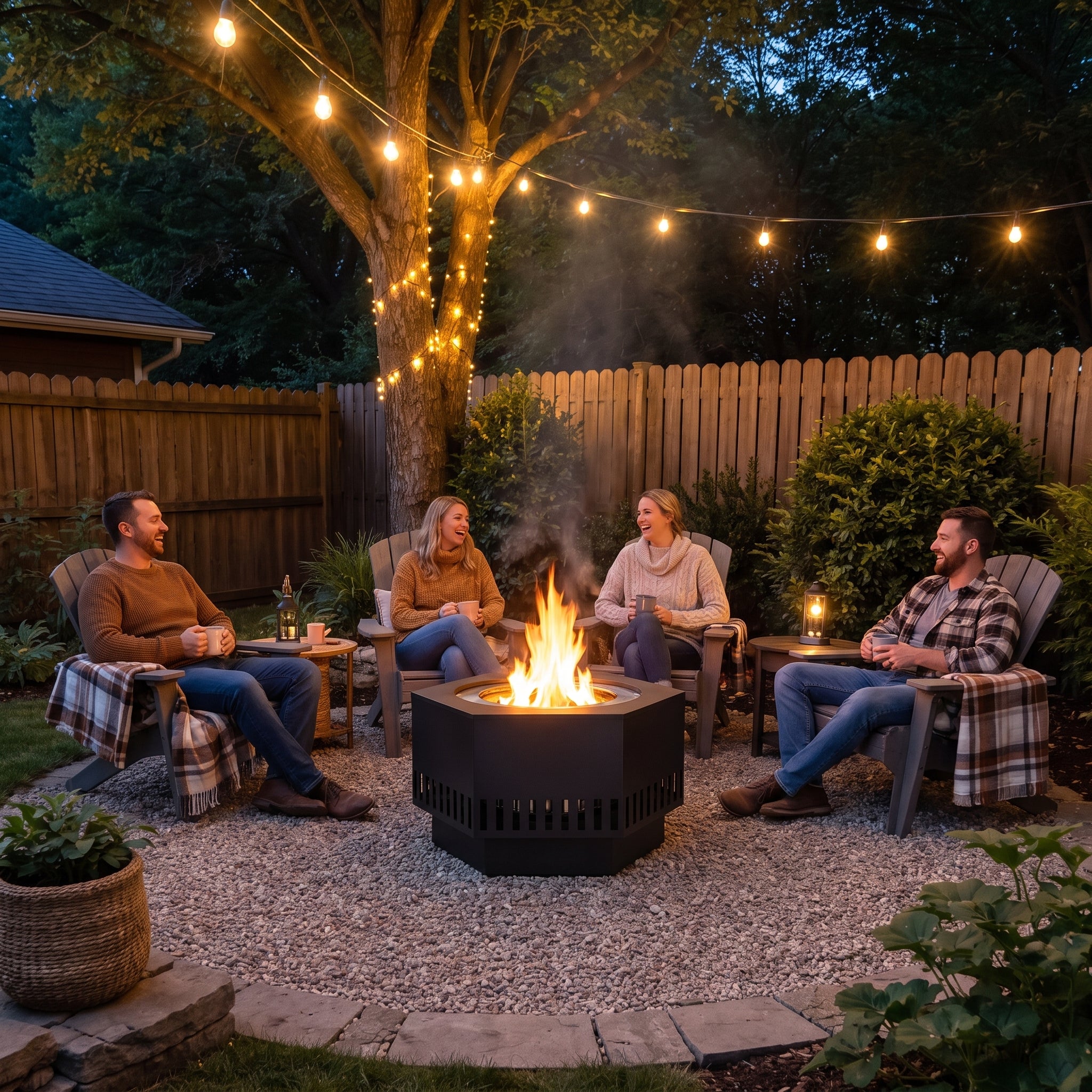 Sunjoy backyard fire and living