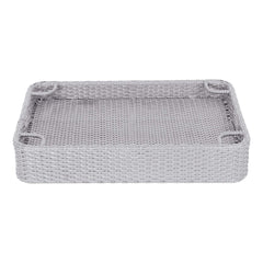 Sunjoy 36x24'' Wicker Floating Pool Tray Aluminum Frame Pool Accessory Tray for Drinks, Snacks, and Essentials.