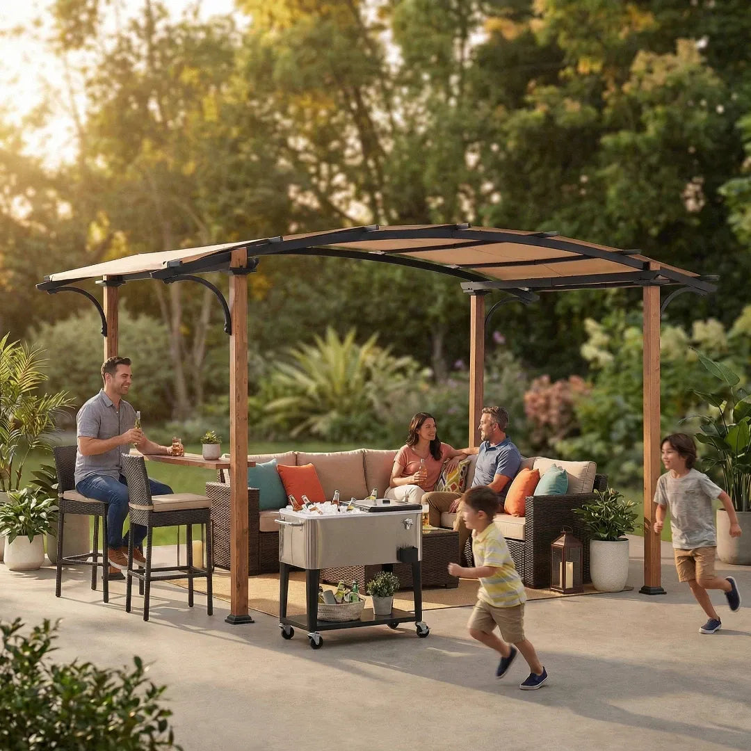 Arcadia Arched Canopy Pergola 9x13