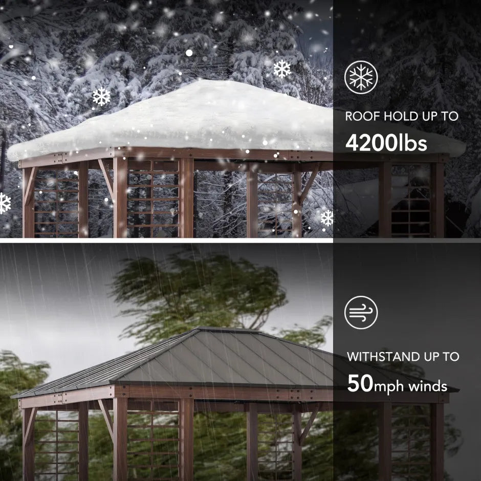 SUNJOY 13.3' x 14.8' Wilmington Hardtop Gazebo