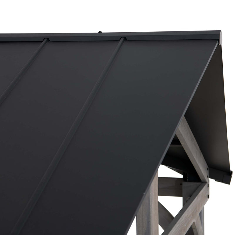 Sunjoy 13.5x13.5 Steel Hardtop Gazebo with Built-in Power System