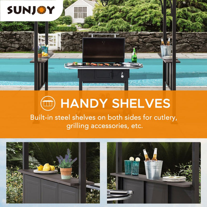 Sunjoy Outdoor Patio Metal Grill Gazebo Hardtop Gazebo Ideas Kits Sale