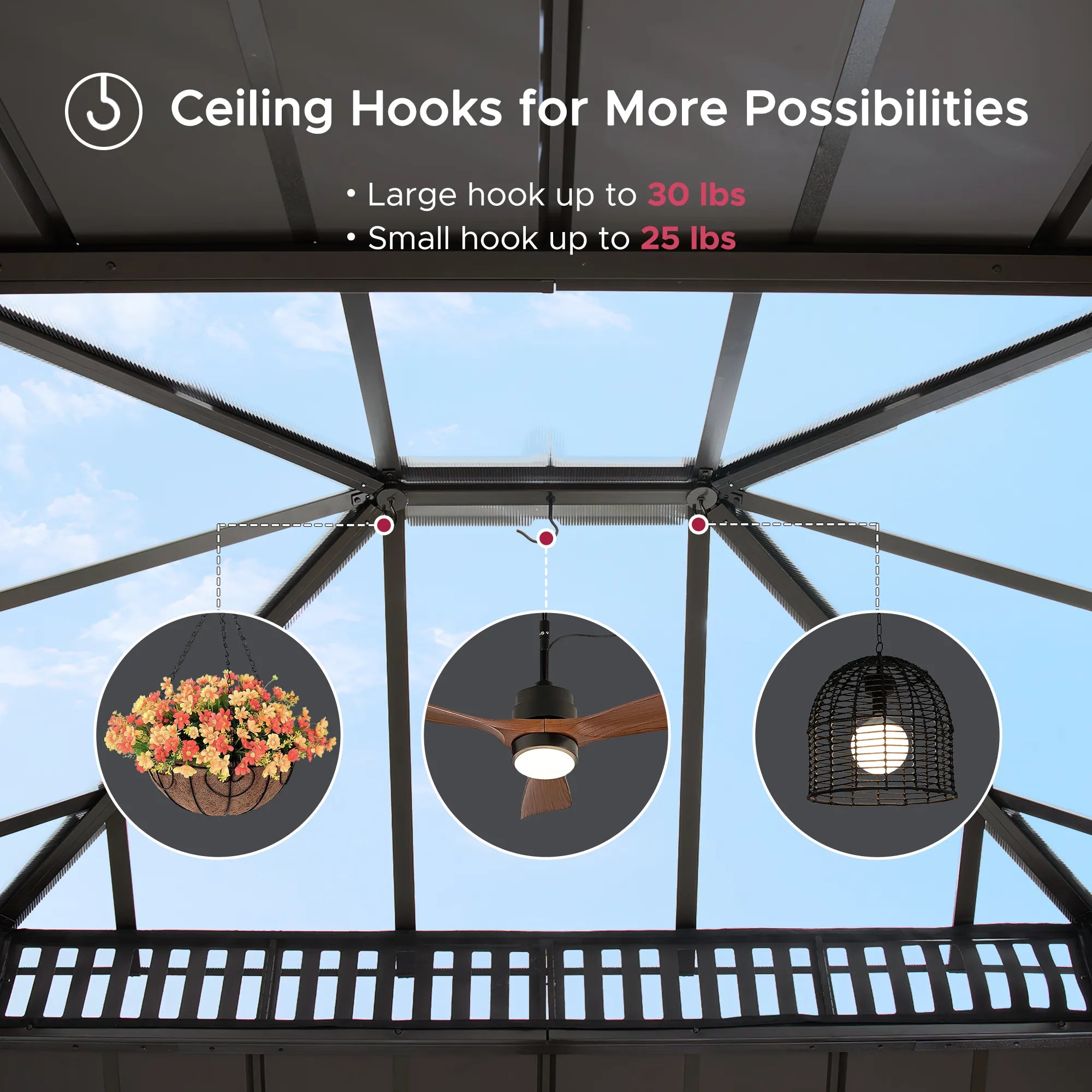 SUNJOY Kingston 12x14 Gazebo with Netting & Curtain | Steel Roof with Extra-Tall & Oversized PC Vent Top - Brown Aluminum Posts