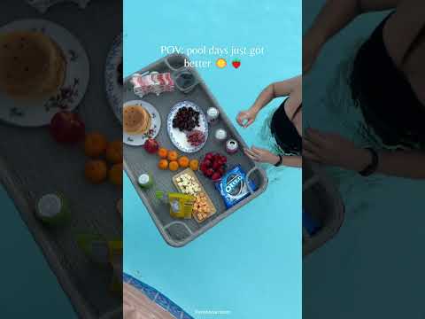 SUNJOY Wicker Floating Pool Tray for Drinks and Snacks