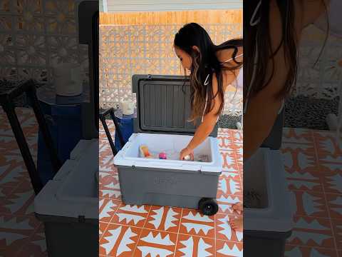 SUNJOY 60-quart Insulated Beach Ice Chest Cooler with Solar Panel, Wheels, and Handles  for Camping