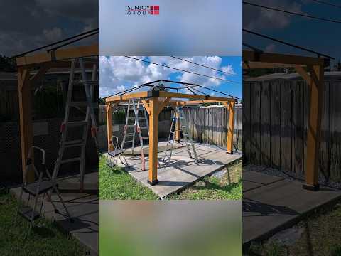 SUNJOY DIY 13x15 Wooden Gazebo Installation