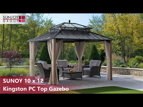 10x12 Aluminum Gazebo Hardtop with Steel & PC Roof | SUNJOY