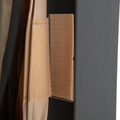 Sunjoy 10’ x 12’ Wall Mounted Gazebo, Black Aluminum & Metal Frame Lean to Gazebo with Curtains and Netting.
