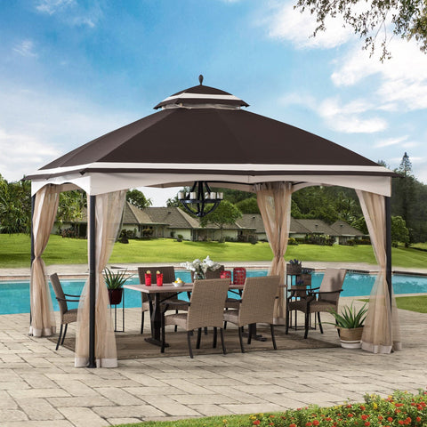 Sunjoy Outdoor Patio Gazebo Kit Backyard Metal Canopy Gazebos for Sale ...