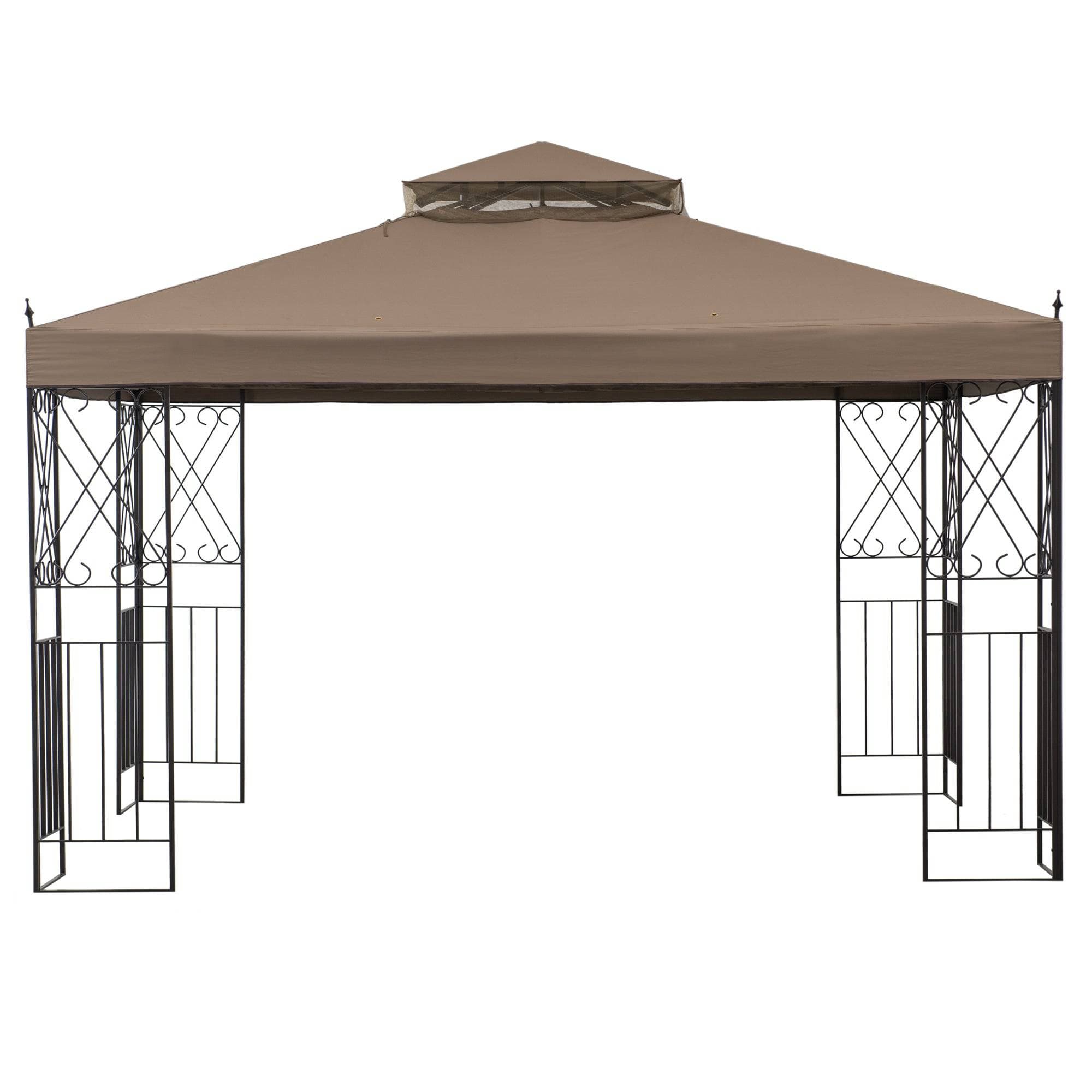 SUNJOY 10x12 Steel Backyard Gazebo with Ceiling Hook.