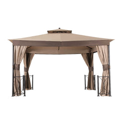 Sunjoy Sesame+Light Brown+Beige Replacement Canopy For Belcourt Gazebo (10X12 Ft) L-GZ472PST-C-A Sold At Home Depot.