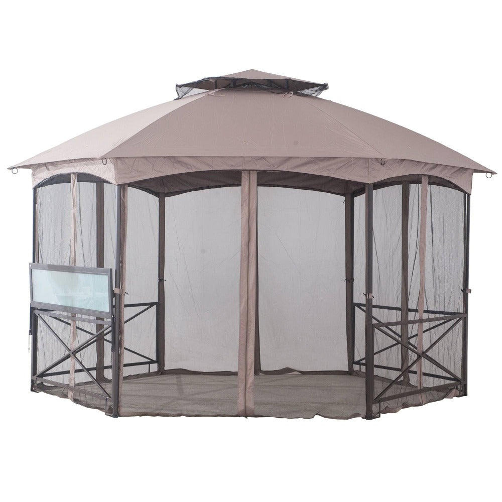 Sunjoy Black+Golden Replacement Mosquito Netting For Crossman Gazebo (11X15 Ft) L-GZ076PST-1A-4 Sold At Walmart US.
