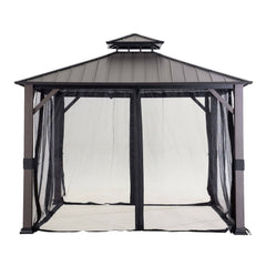 Sunjoy Black Replacement Mosquito Netting For Hardtop Gazebo (10X10 Ft) L-GZ1150PST-A Sold At Lowe's.
