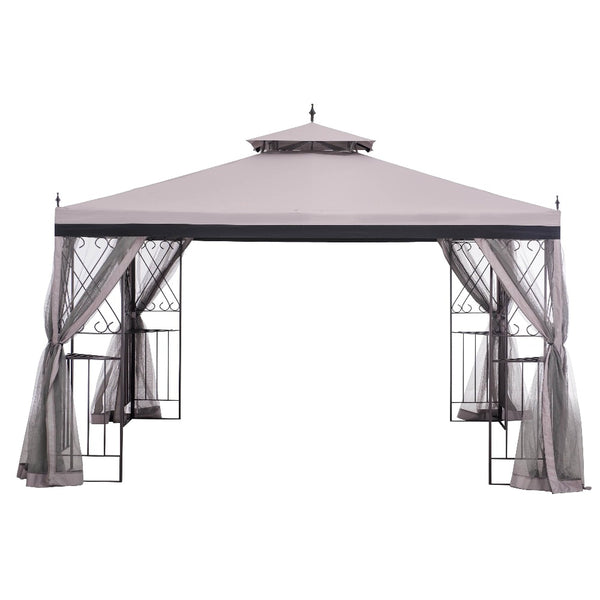 Sunjoy Dark Brown+Black+Light Gray Replacement Canopy For Parlay Gazebo (10X12 Ft) L-GZ288PST-4H Sold At Amazon.