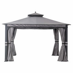 Sunjoy Dark Gray+Black Replacement Canopy For Grey Soft Top Gazebo (10X12 Ft) L-GZ1140PST-G Sold At Lowe's.
