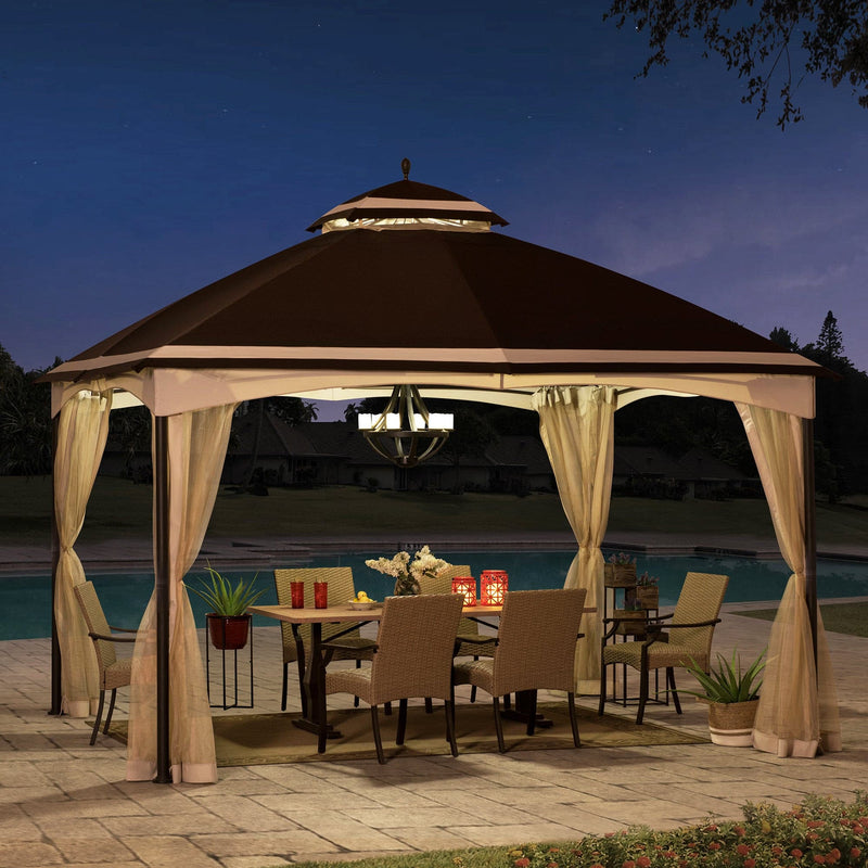 Sunjoy Outdoor Patio Gazebo Kit Backyard Metal Canopy Gazebos for Sale