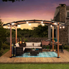 Sunjoy Outdoor Patio Modern Pergola Kits with Canopy Roof for Shading.