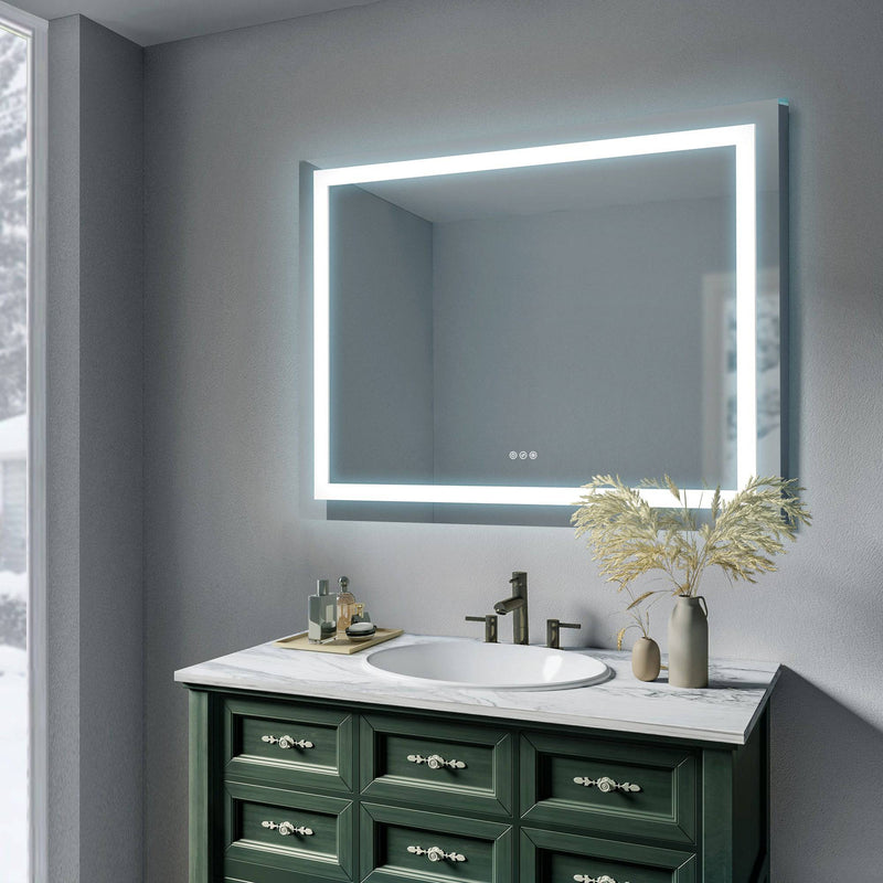 Bathroom Vanity Mirrors Wall Mounted LED Makeup Mirror with Anti-Fog