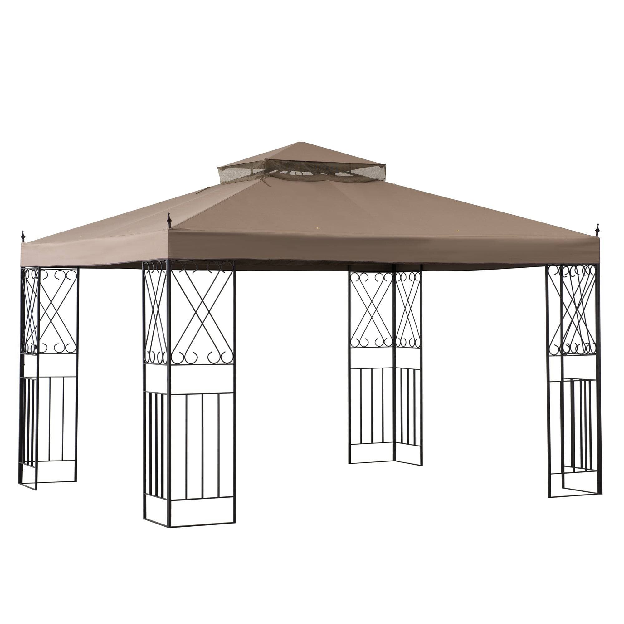 SUNJOY 10x12 Steel Backyard Gazebo with Ceiling Hook.