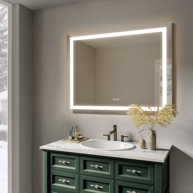 Bathroom Vanity Mirrors Wall Mounted LED Makeup Mirror with Anti-Fog