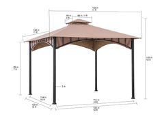 Sunjoy Outdoor Patio 10x10 Gazebo Kits Backyard Metal Canopy Gazebos for Sale.