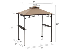 Sunjoy Outdoor Patio 5x8 Metal Frame Canopy Roof Grill Gazebo for Sale.
