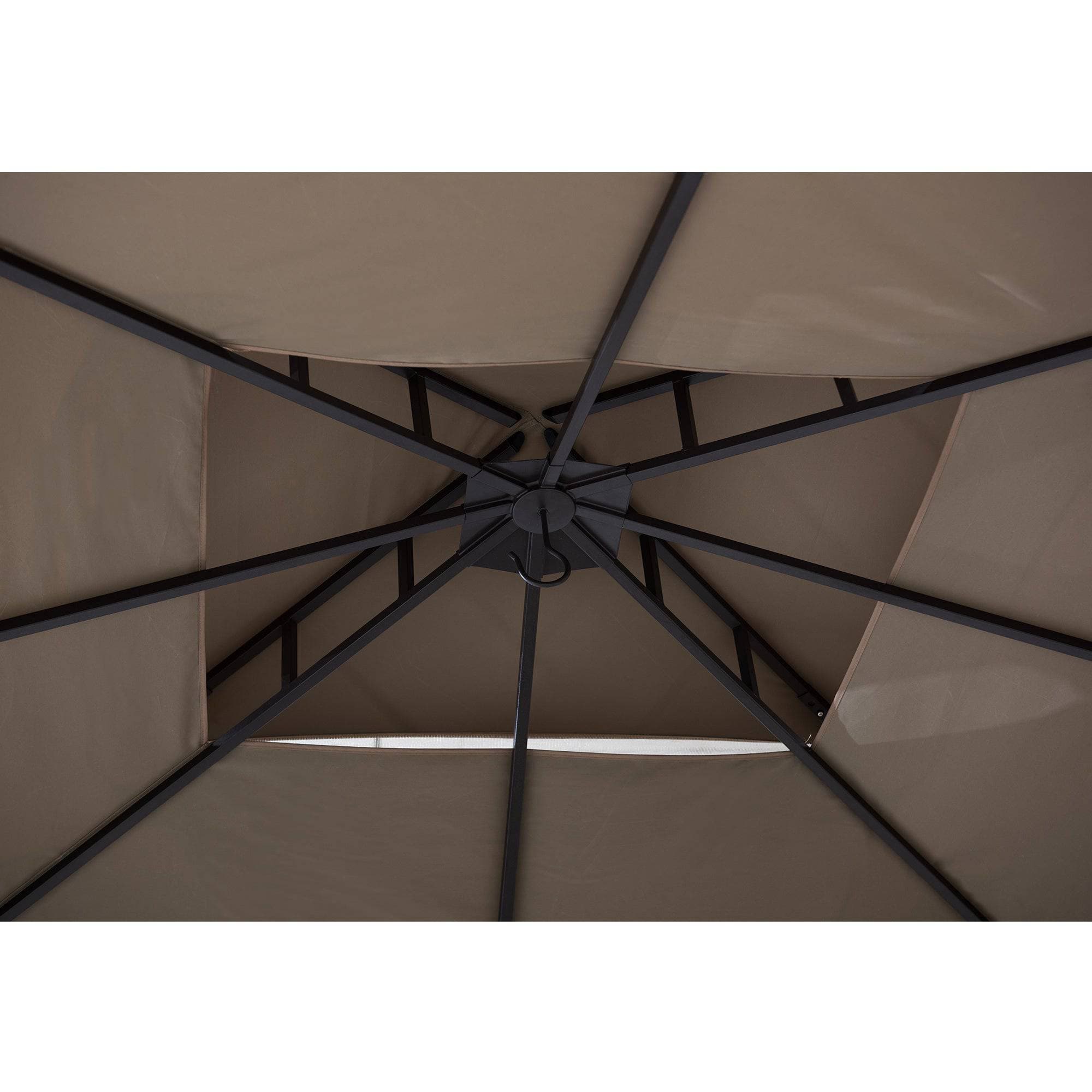 SUNJOY 10x12 Steel Backyard Gazebo with Ceiling Hook.