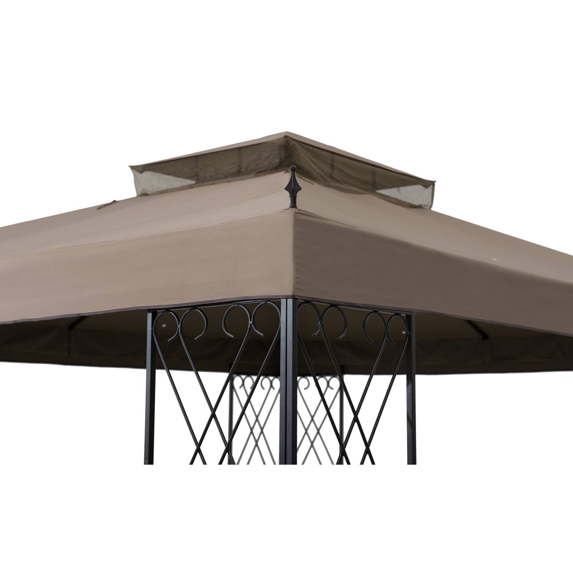 SUNJOY 10x12 Steel Backyard Gazebo with Ceiling Hook.