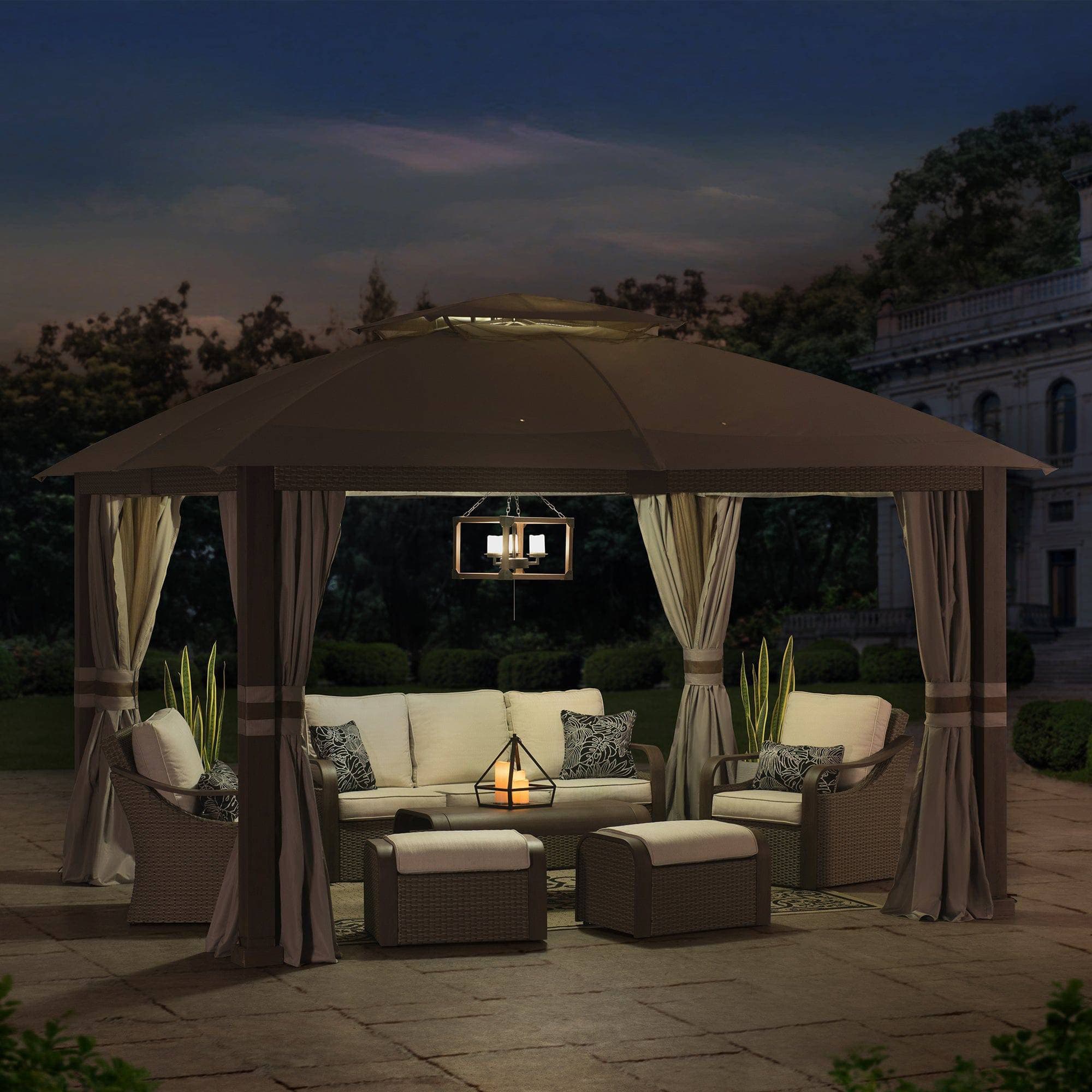 SUNJOY 11x13 Backyard Gazebo with Netting and Curtain.