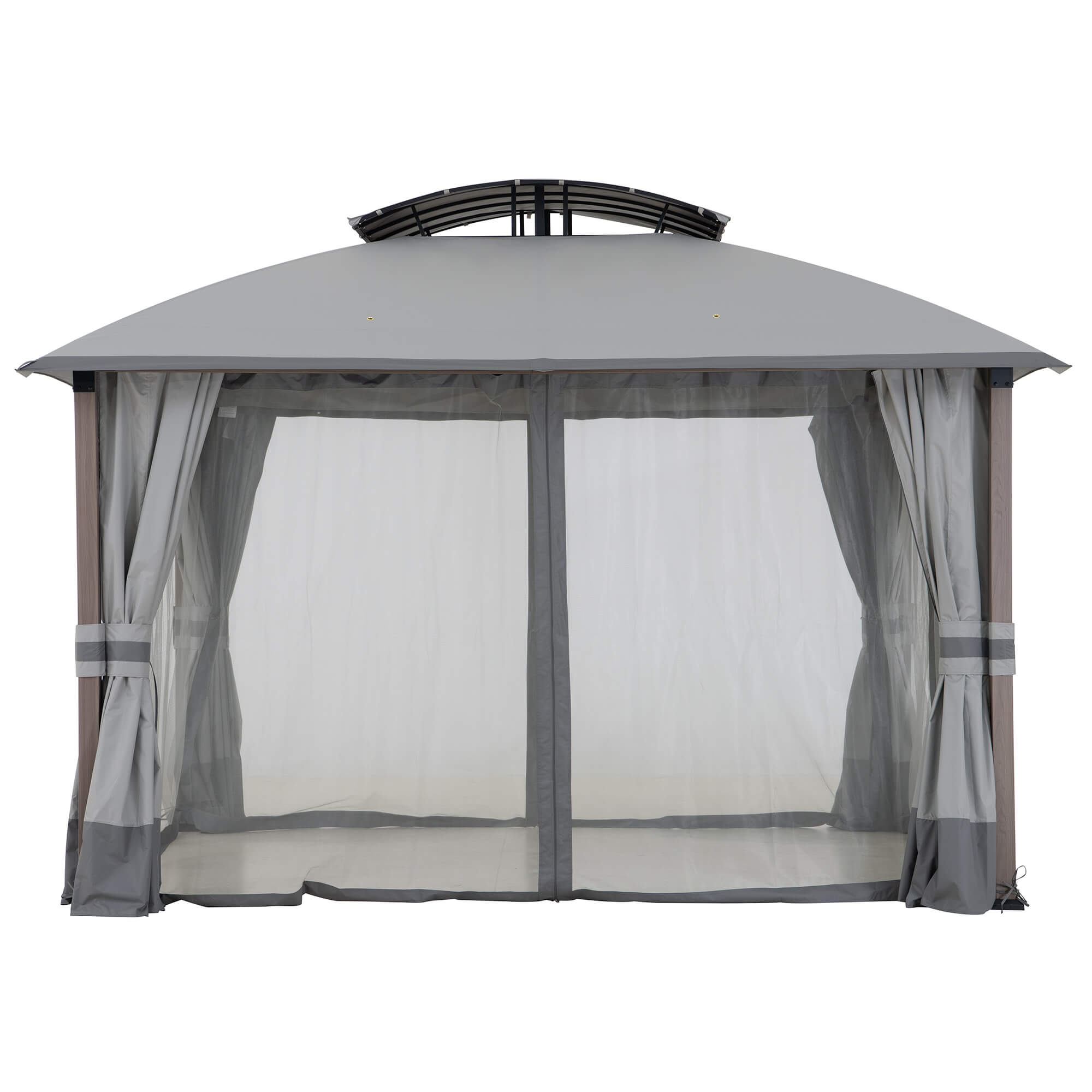 SUNJOY 11x13 Outdoor Canopy Gazebo Kit with Netting and Curtain.