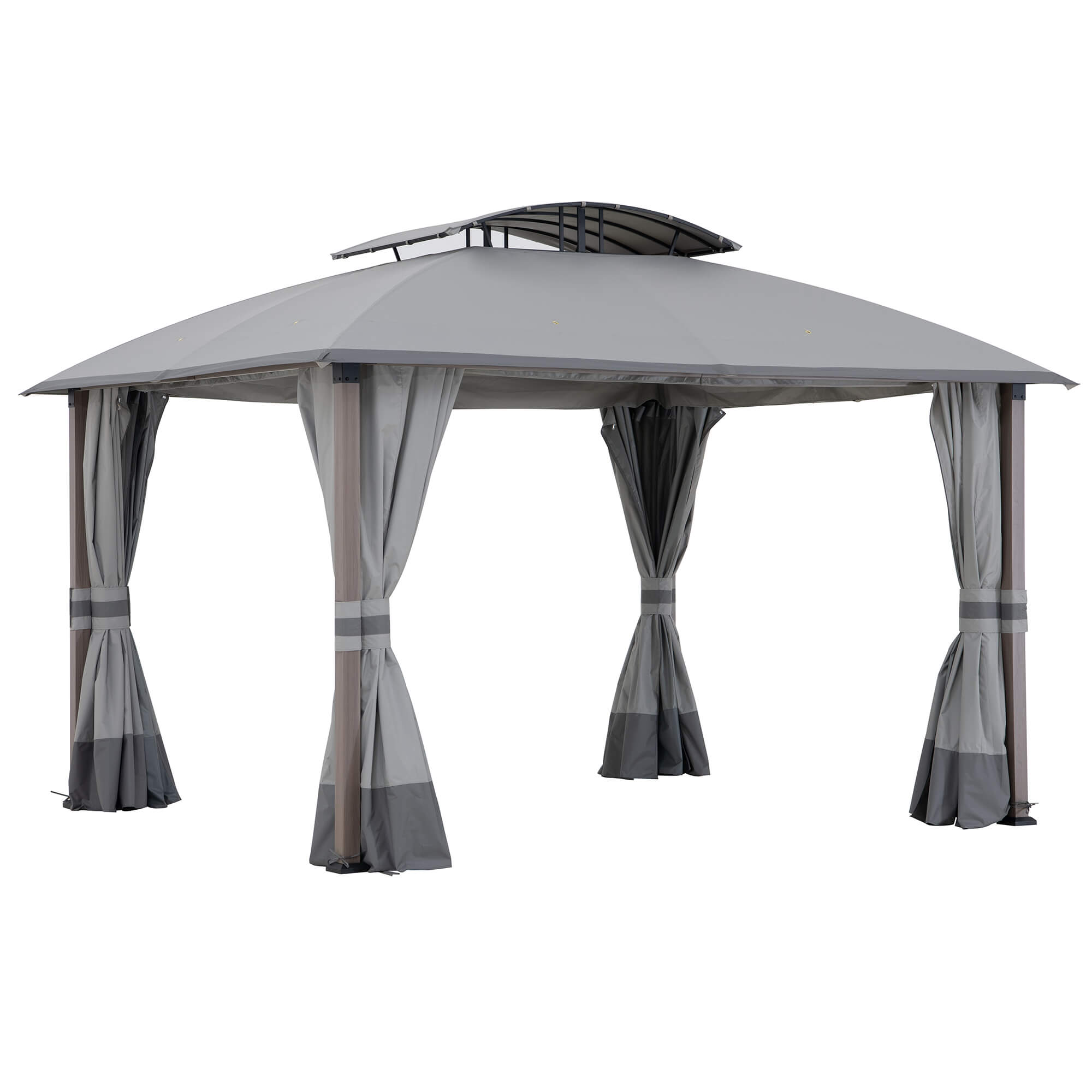SUNJOY 11x13 Outdoor Canopy Gazebo Kit with Netting and Curtain.