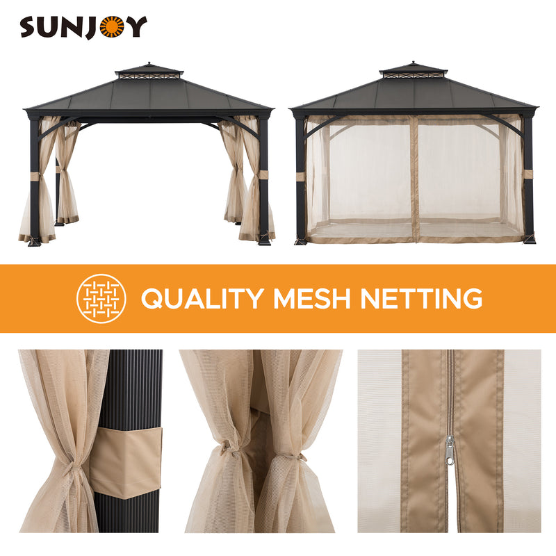 Sunjoy Outdoor Patio Aluminum Hardtop Gazebo for Sale Metal Gazebo Kit