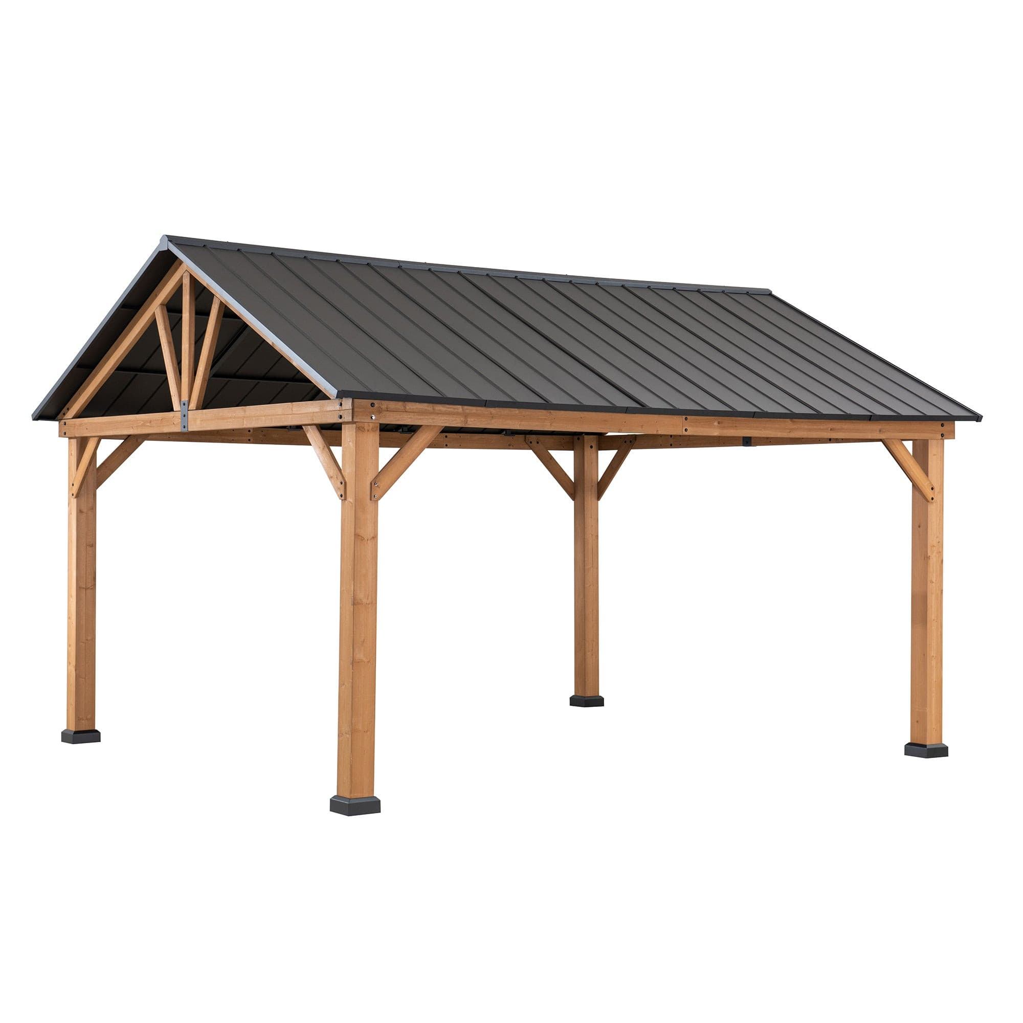 SUNJOY 11x13 Wooden Frame Gable Roof Gazebo with Ceiling Hook.