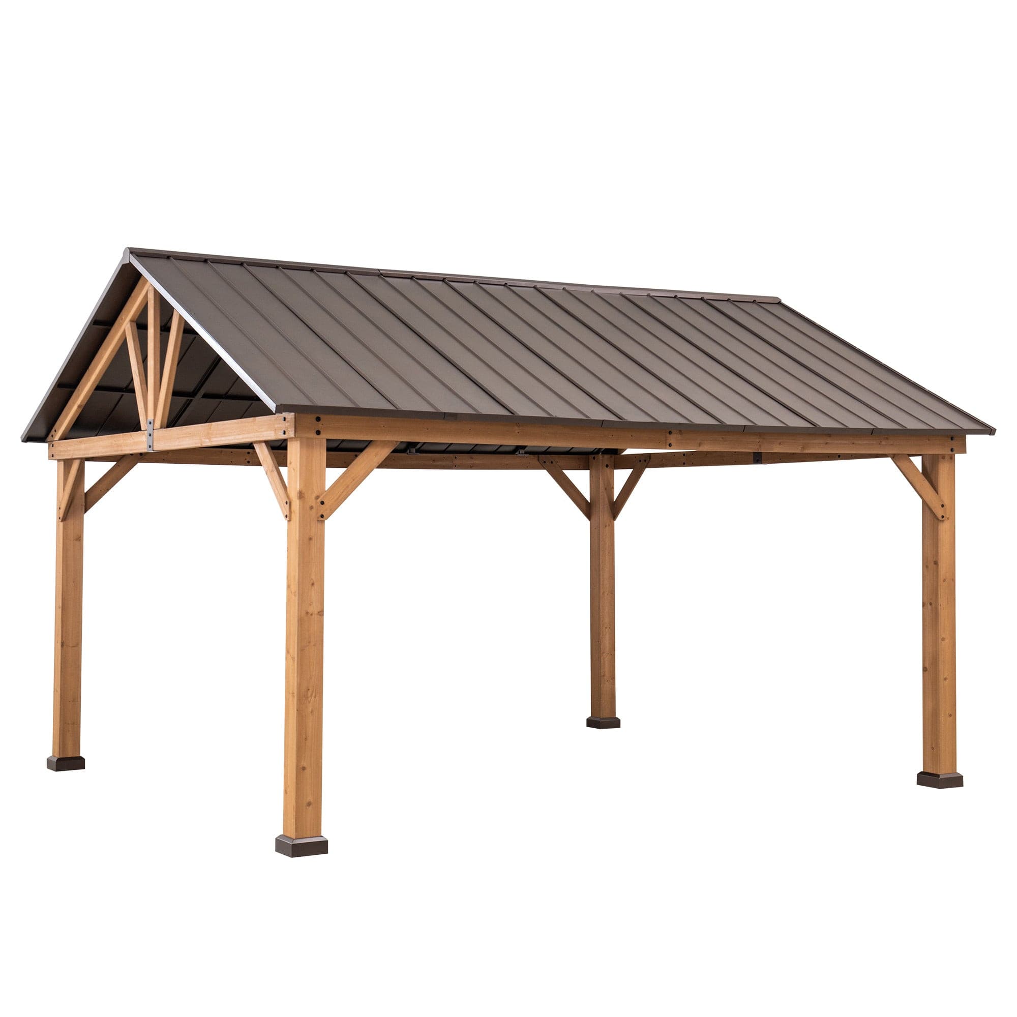 SUNJOY 13x15 Gable Roof Gazebo with Ceiling Hook.