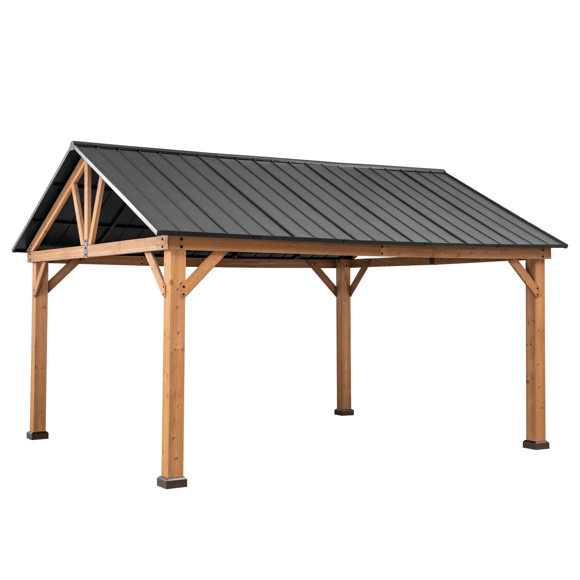 SUNJOY 13x15 Gable Roof Gazebo with Ceiling Hook.