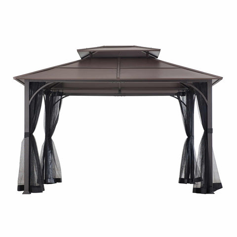 Sunjoy Outdoor Patio 10x12 Gazebo Metal Roof Hardtop Gazebo Ideas Kits ...