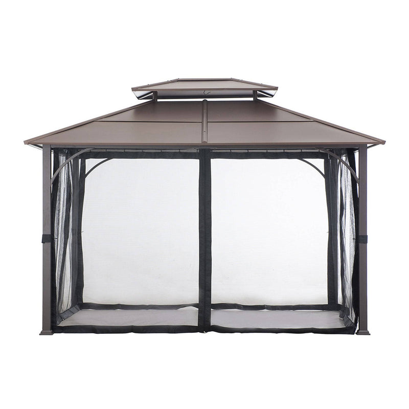 Sunjoy Outdoor Patio 10x12 Gazebo Metal Roof Hardtop Gazebo Ideas Kits Sale