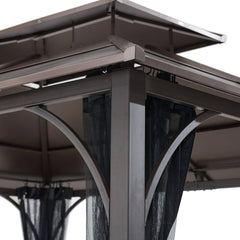 Sunjoy Outdoor Patio 10x12 Gazebo Metal Roof Hardtop Gazebo Ideas Kits Sale .