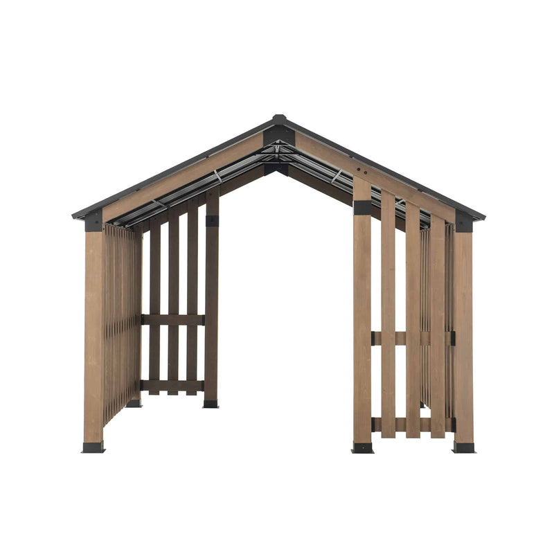 Sunjoy Outdoor Patio Pavilion Metal Hardtop Wooden Gazebo Kit for Sale