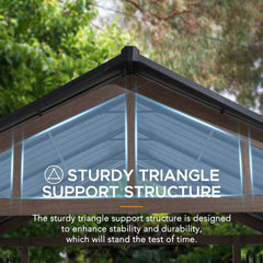 SUNJOY 11x13 Steel Gable Roof Hardtop Gazebo with Metal Ceiling Hook.