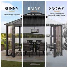 SUNJOY 11x13 Octagon Gazebo with Steel Roof and Ceiling Hook.