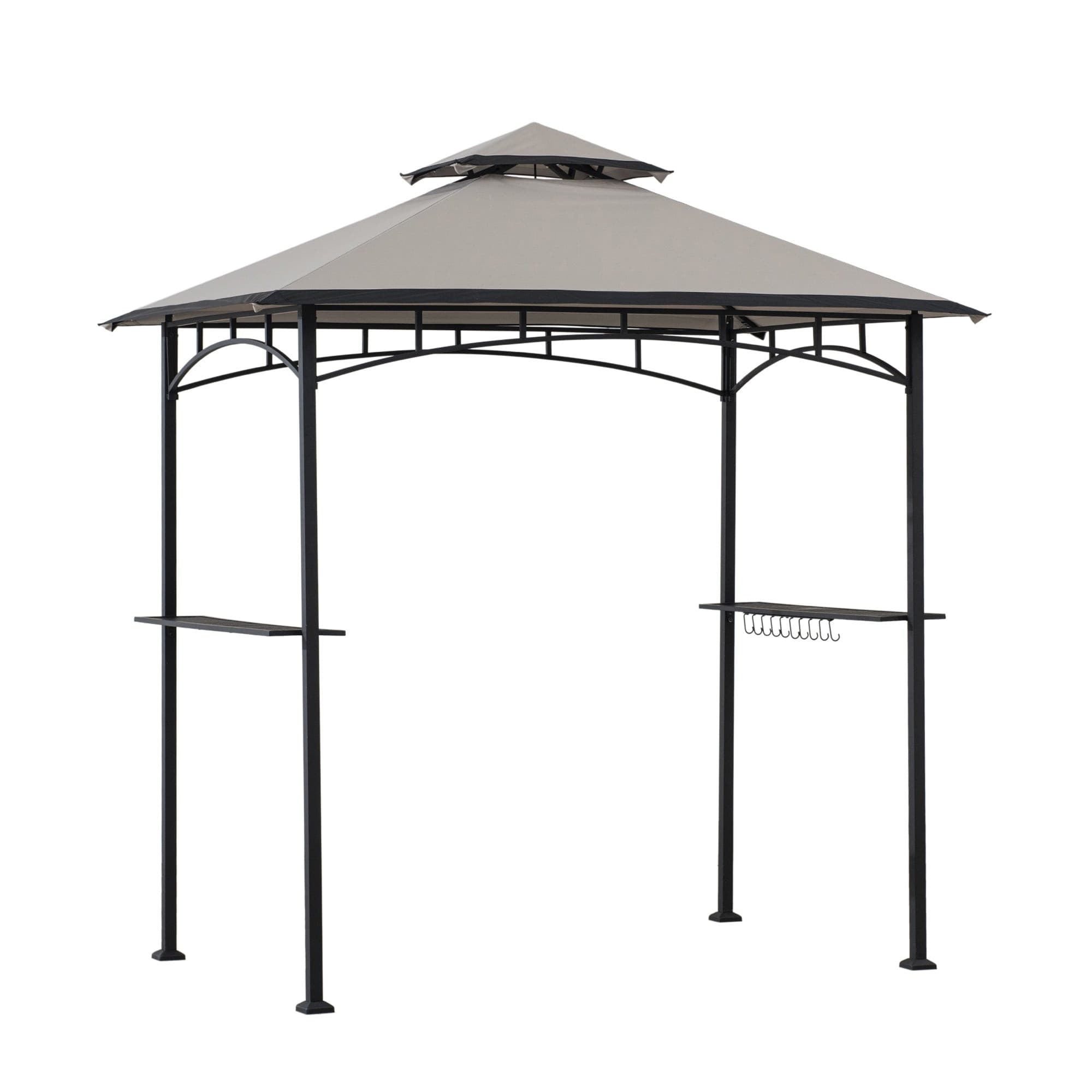 SUNJOY 5x8 BBQ Grill Gazebo with Bar Shelves and Hooks.